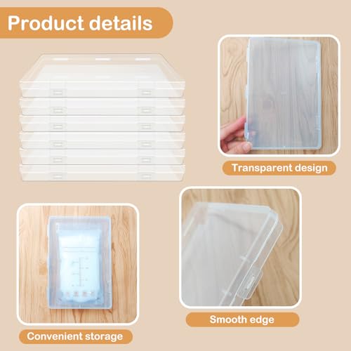 12 Pcs Clear Flat Breast Milk Freezer Storage Organizer Space Saving Breastmilk Plastic Storage Box Freezer Tray Breastfeeding Bag Fridge Organizer for Breastfeed Organization Tools - size: 12 Pcs