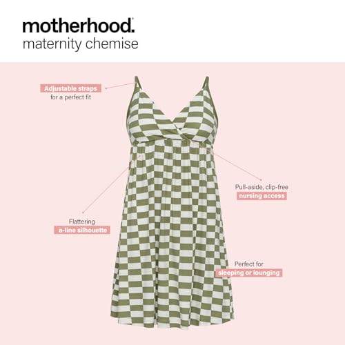 Motherhood Maternity Women's Wrap Neck Chemise - color: Checkmate Sage, size: Large