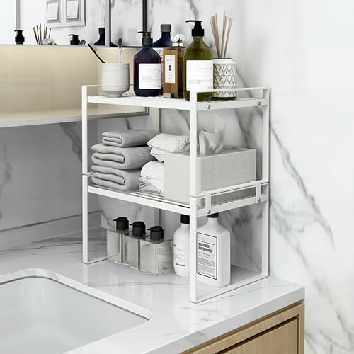 Shantton Cabinet Shelf Organizer, Pantry Shelf Rack, White 13x8.3x7.3 - color: White, size: L13" W8.3" H7.3"