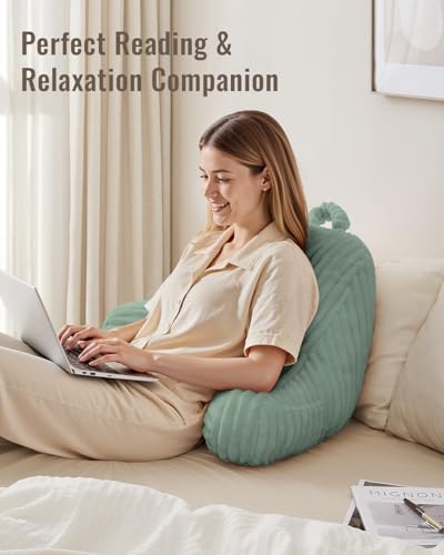 Blissful Diary Reading Pillow for Bed, Backrest Pillow, Mint Green - color: Fuzzy Mint Green, size: Standard(18inch)