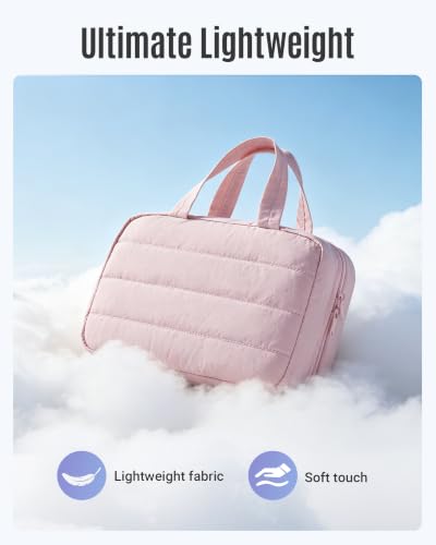 LIGHT FLIGHT Travel Toiletry Bag - Hanging Makeup Organizer for Women & Men - color: Baby Pink