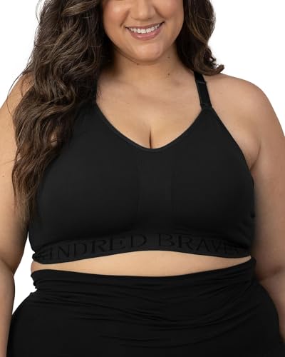 Kindred Bravely Sublime Hands Free Pumping & Nursing Sports Bra - color: Black, size: 1X