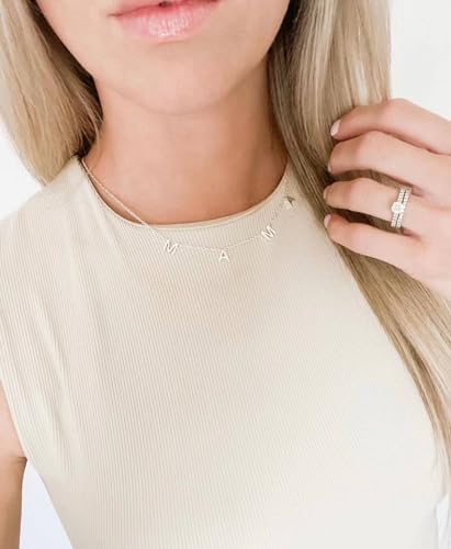 Mama Necklace for Women - 14K Gold Plated Dainty Mom Necklace - Non Tarnish, Waterproof, Stainless Steel Necklace - Birthday Jewelry Gifts for New Mom, Pregnancy, Postpartum, Wife, Friend, Grandma, Sister, Daughter, Mother - color: Silver Mama Necklace fo