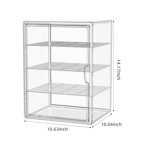 JOYZAN Clear Baby Bottle Organizer for Countertop 3 Tier Stackable Plastic Bottle Station Organizer with Adjustable Dividers Baby Bottle Storage Organizer for Cabinet,Home,Bathroom XL - size: XL-10.63''L x 10" W x 14.17" H