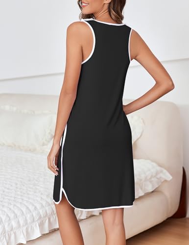 Labor and Delivery Gown Maternity Dress Breastfeeding Nursing Nightgown - color: Black, size: Small