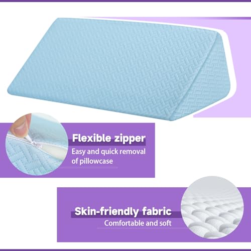 Small Wedge Pillow, Small Wedge Pillow for Sleeping - color: Blue-17.7"