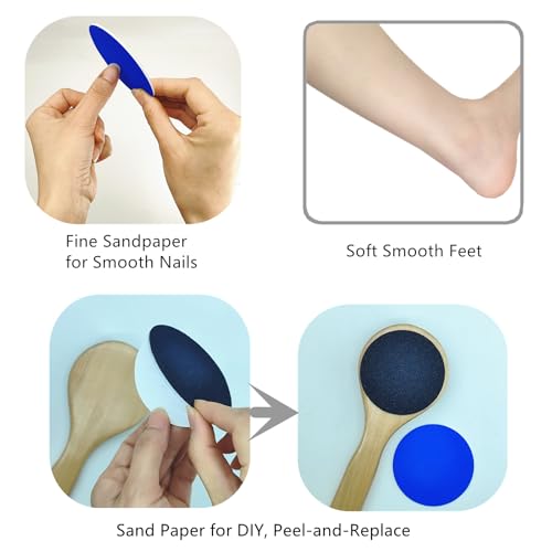 Long Handle Nano Glass Foot File Callus Remover, 2-in-1 Foot Scrubber, Hard & Dead Skin Remover, Double Sided Pedicure Tool Scraper with Sand Paper for Soft and Smooth Feet, Clear Black - color: Clear Black