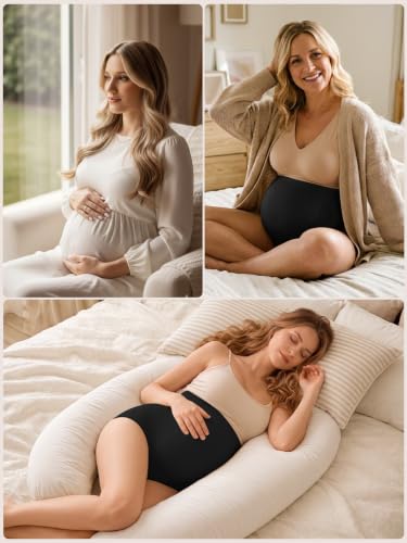 Maternity Underwear Over Bump, Pregnancy Panties Belly Support, Multi Pack - color: Black*3, size: 3X-Large