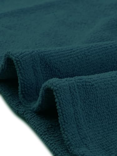 cheibear Women Terry Towel Dress Wrap Bathrobe with Pockets Headband - color: Green, size: X-Large