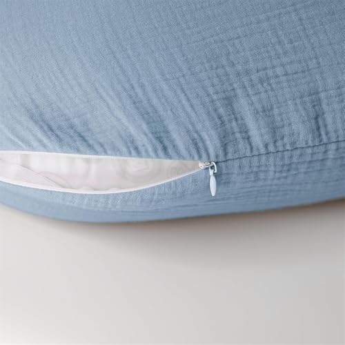 Newborn Muslin Nursing Pillow Covers Baby Breastfeeding Slipcover 2 Pack - color: Cream+brown