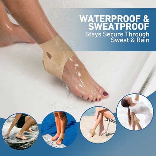 KTQUICK Precut Kinesiology Tape for Ankle,12 Ct,20% Stronger Adhesive,Beige - color: Beige, size: 12PCS