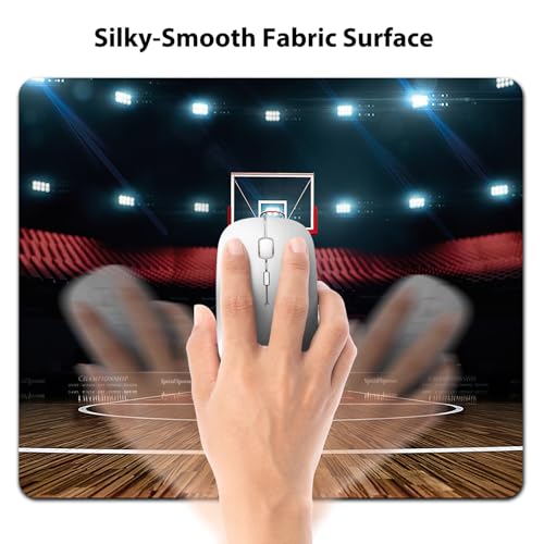 Professional Basketball Arena Mouse Pad, Empty Indoor Stadium Desk Mat - color: Custom Designs Art 038