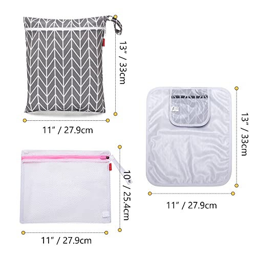 Damero Breast Pump Parts Bag, Pumping Bag with Waterproof Mat and Mesh Bag - color: Gray Arrow