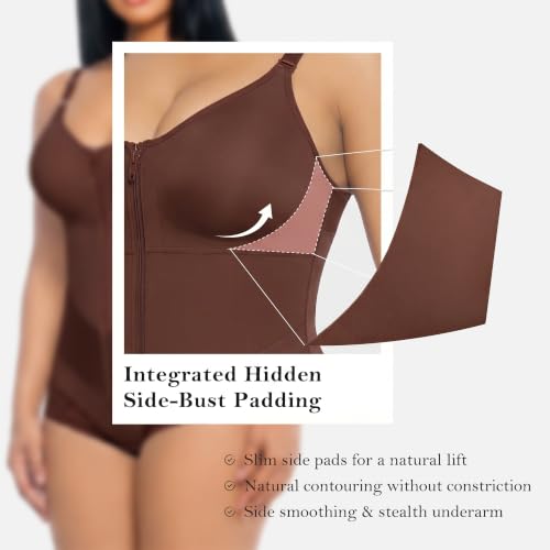 YIANNA Fajas Colombianas Moldeadoras Postpartum Shapewear Tummy Control - color: Brown, size: Small