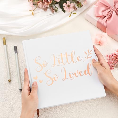 So Little So Loved Baby Shower Guest Book Decorations with 2 Marker - style: So Little So Loved