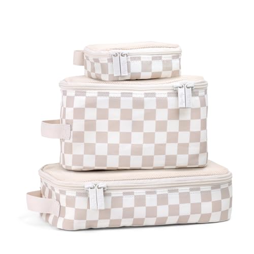 Itzy Ritzy Packing Cubes for Travel, Set of 3 Organizers (Checkerboard) - color: Checkerboard