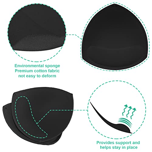 5 Pairs Bra Pad Insert,Removable Sport Bra Cups Inserts Triangle Breathable Bra Pads for Yoga Bra Swimsuits Bikini
