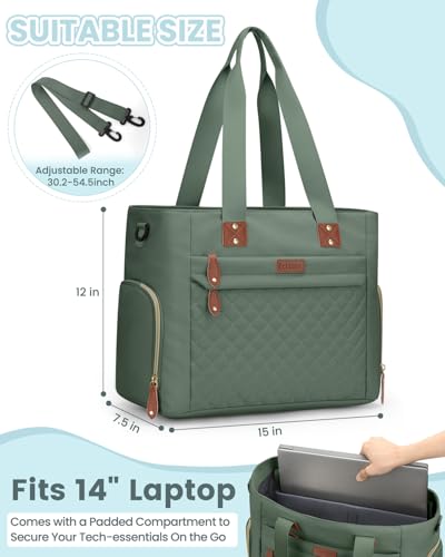 Pritent Baby Diaper Bag Tote,Waterproof Maternity Breast Pump Bags for Mom - color: Green