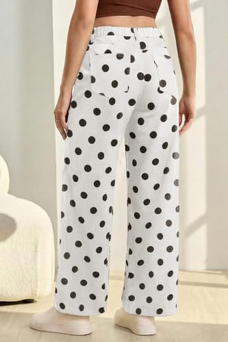 BLENCOT Women's Maternity Jeans Fashion Printed Pregnancy Denim Pants - color: Dot White, size: XX-Large