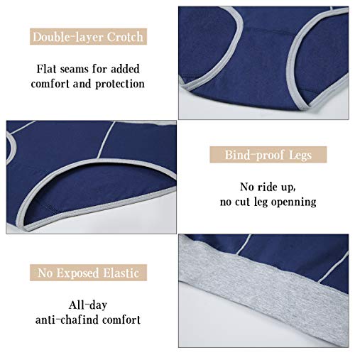 YaShaer Women's Cotton Underwear High Waist Stretch Briefs Soft Underpants Ladies Full Coverage Panties 5 Pack - color: Color01-5 Pack, size: X-Large