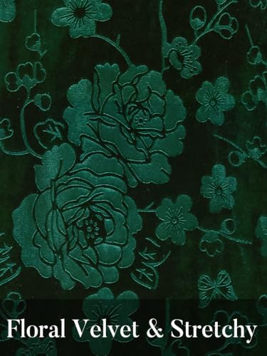 MEROKEETY Women's Fall Floral Velvet Maxi Skirt - color: Green, size: Medium