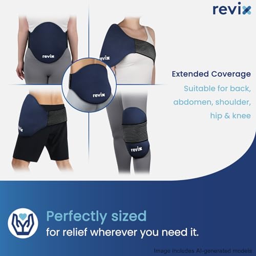 REVIX Extra Large Lower Back Ice Pack Wrap, 2 Pack Gel Wrap for Lumbar - color: Blue