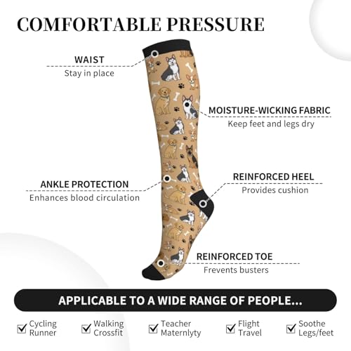 Compression Sock Graduated Knee High Sock for Women Men - color: 14
