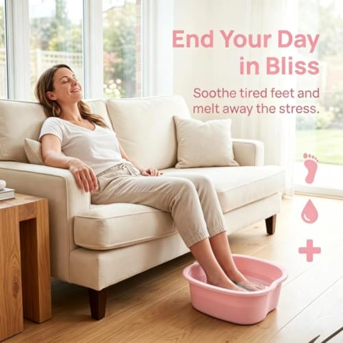 Ytterbium Foot Soaking Basin, Large Massage Foot Soaking Tub-Pink - color: Pink