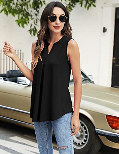 Newchoice Womens Tank Tops Sleeveless Summer Blouses - color: Black, size: Large