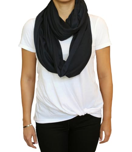 3pk Scarves Breastfeeding Privacy Cover Infinity Scarf Blue, Grey & Black - color: 3pk Heathered Grey, Navy Blue & Solid Black