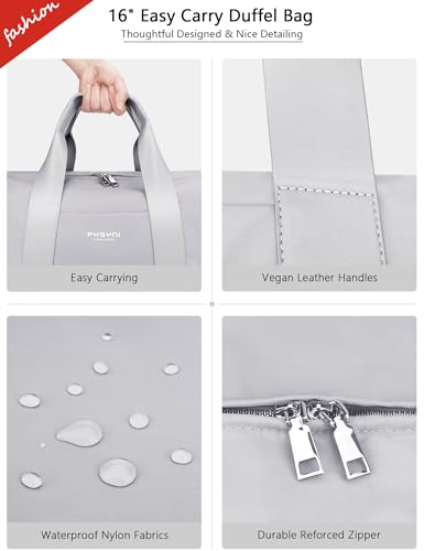 16" Gym Bag for Women,with Shoes Compartment and Waterproof Pocket(Grey) - color: Grey, size: 16" Small Size