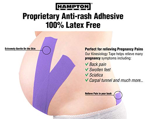 Hampton Adams Kinesiology Tape, Uncut Roll, Waterproof Muscle Support - color: Purple, size: 2in x 16ft (2 Rolls)
