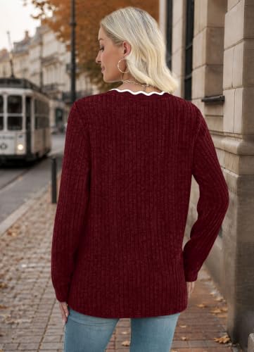 WIHOLL Womens Long Sleeve Shirts Lightweight Tunic Fall Top Sweaters 2026 - color: 03-red, size: Medium