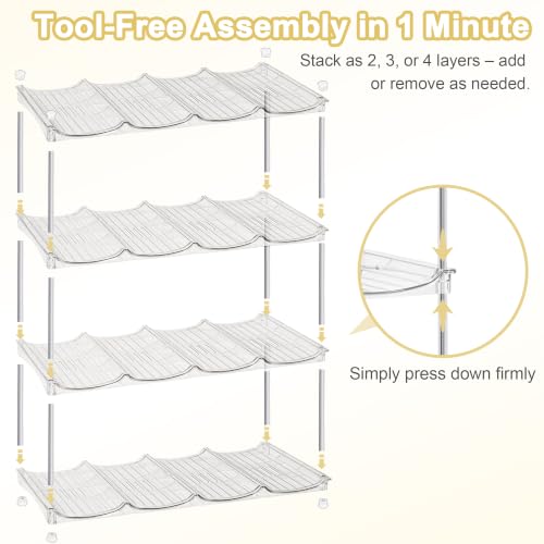Spaclear Water Bottle Organizer - Stackable Water Bottle Holder for Cabinet - size: 16-Bottle