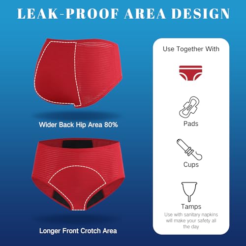 Hellove Womens Cotton Mesh Period Panties Menstrual Leak Proof Underwear Incontinence Protective Briefs(H-9-5-1,Medium) - color: H-9-5-1, size: Medium