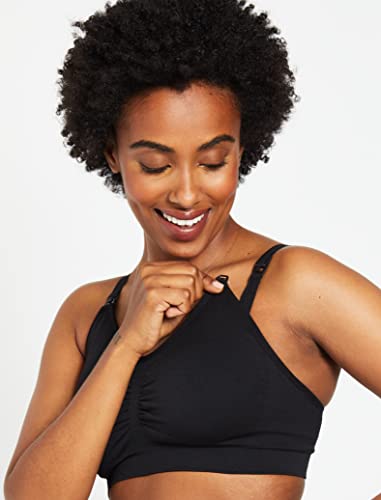 Motherhood Maternity Women's Wireless Clip Down Seamless Nursing Bra for Breastfeeding - color: Black1, size: X-Large