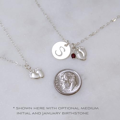 EFYTAL New Mom Gifts, 925 Sterling Silver Personalized Tiny Feet Necklace for Mom to Be - style: Tiniest Things