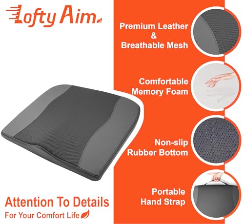 Lofty Aim Car Seat Cushion, Memory Foam Car Seat Cushions for Long Driving - color: Obsidian Speck Black