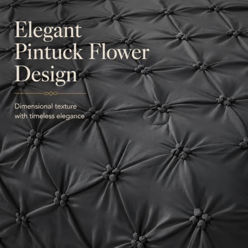 Amélie Home Elegant Pintuck Cooling Comforter Twin Size, Charcoal Grey - color: Charcoal Gray, size: Twin/Twin XL (68''x90'')