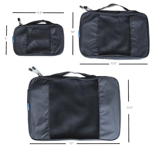 TravelWise Packing Cubes - 3 Piece Set (Black)