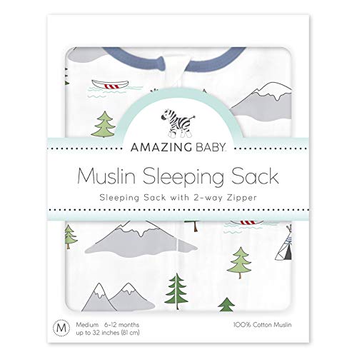 Amazing Baby Muslin Sleeping Sack - color: Outdoor Adventure, size: Small (0-6 Month)