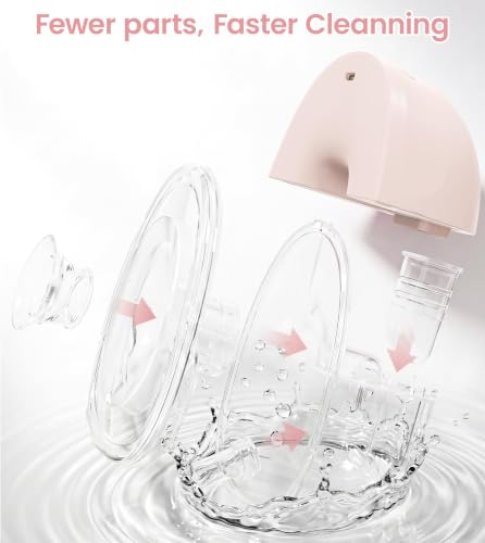NCVI Wearable Breast Pump for Moms, <42dB for Office, Home, Travel (Pink) - color: Light Pink