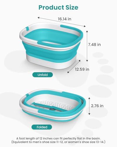 Nekteck Collapsible Foot Soaking Tub Bucket for Foot Bath Soak, Green - color: Green