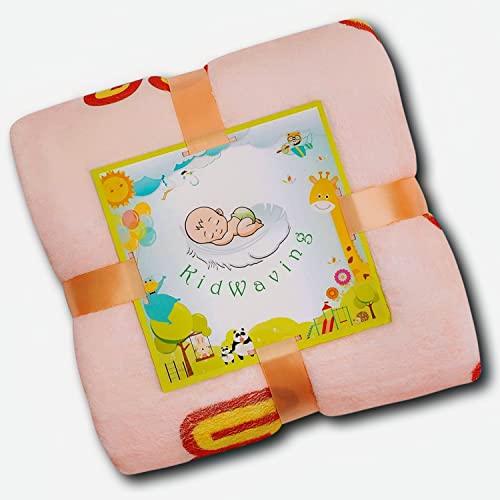 Baby Monthly Milestone Blanket - Large 60"x40" Memory Blanket w/Growth Tracker, Soft Fleece First Year for Girl, Boy - color: Pink