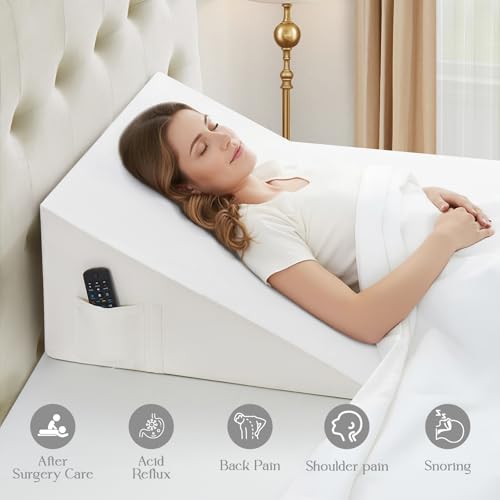 Cotton Wedge Pillow Cover, 24" x 24" x 12", White - color: White, size: 25x25x12.5 Inch