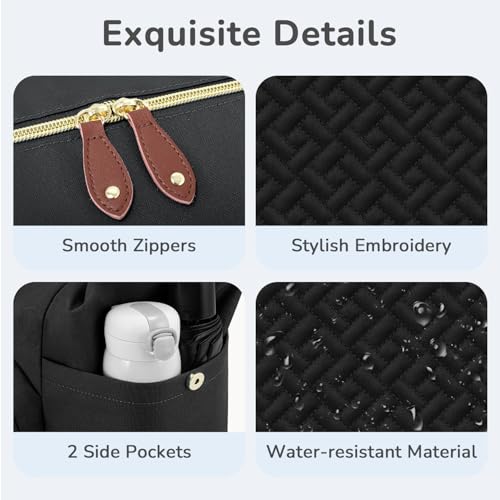Tenot Diaper Bag Tote, Baby Diaper Bag with Pacifier Case Black - color: Black, size: Large