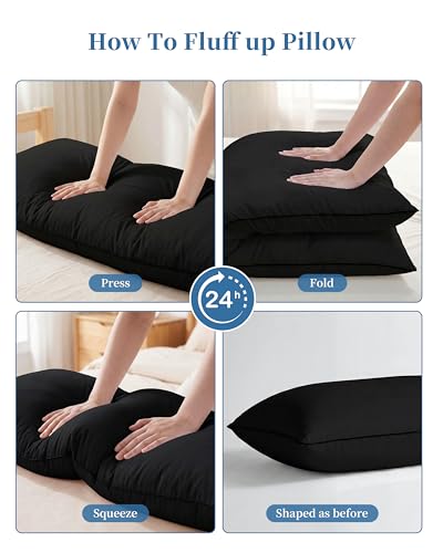 YZ HOME Full Body Pillow Insert -Large Long Bed Pillow for Side Sleeper - color: Black