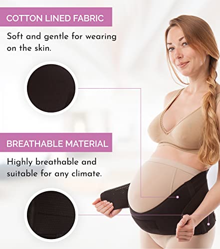 GABRIALLA Pregnancy Belly Band - Strong Support, 8" Wide, Made In USA - color: Black, size: Small (Pack of 1)