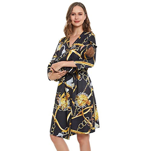 Mommy Robe for Maternity and Receiving Blanket Set ,Matching Mommy Robe - color: Black, size: Medium