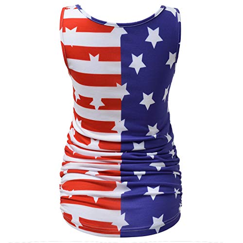 GINKANA Maternity Tank Tops Sleeveless Ruched Basic Tops Maternity Shirt Vest Mama Clothes - color: Usa Flag1, size: Medium